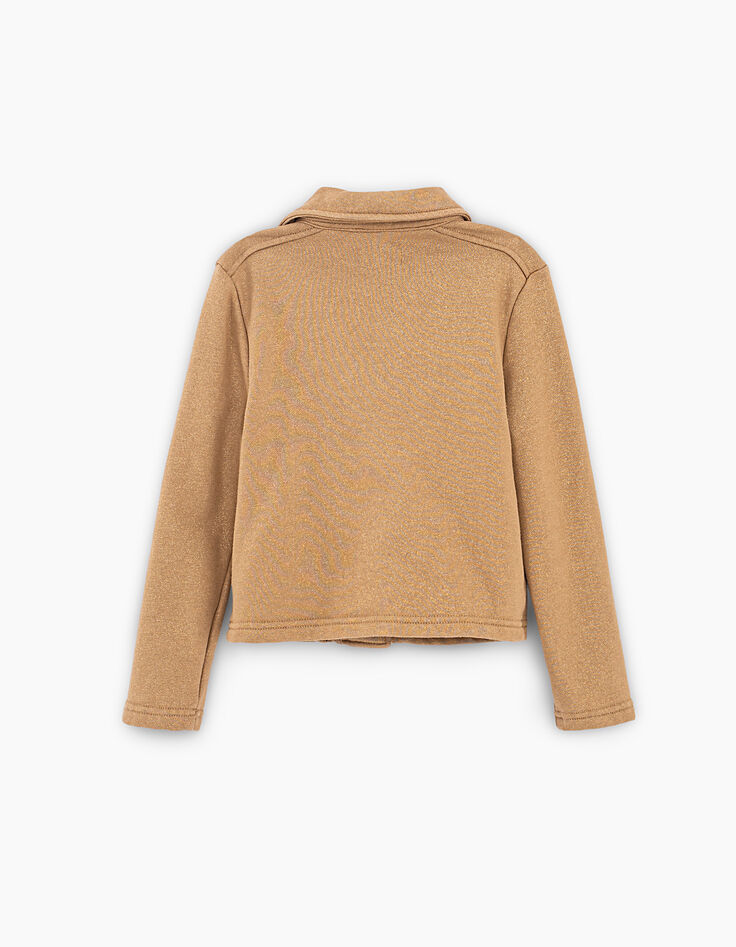 Girls' sienna foil sweatshirt fabric biker-style cardigan-4
