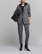 Women's removable herringbone pattern jacket in grey-1