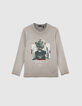 Gem&ecirc;leerd middengrijs T-shirt opdruk tijger jongens -2