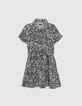 Schwarzes Mädchenkleid, LENZING™ ECOVERO™, Dschungel-Print-1