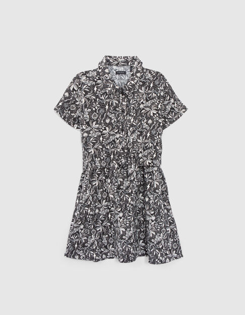 Zwarte jurk LENZING™ ECOVERO™ jungle-rockprint meisjes - IKKS