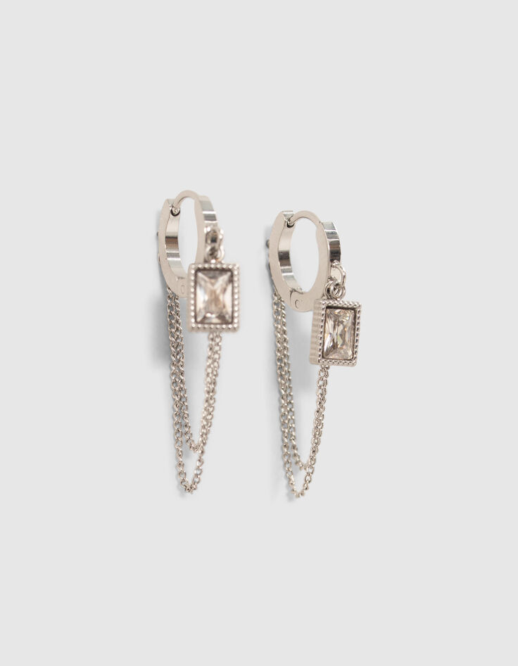 Silver Damenohrringe mit Strass-1