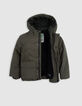 Chaqueta de espiga termosellada de nailon caqui para niño-8