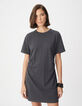 Robe t-shirt gris anthracite Femme-2