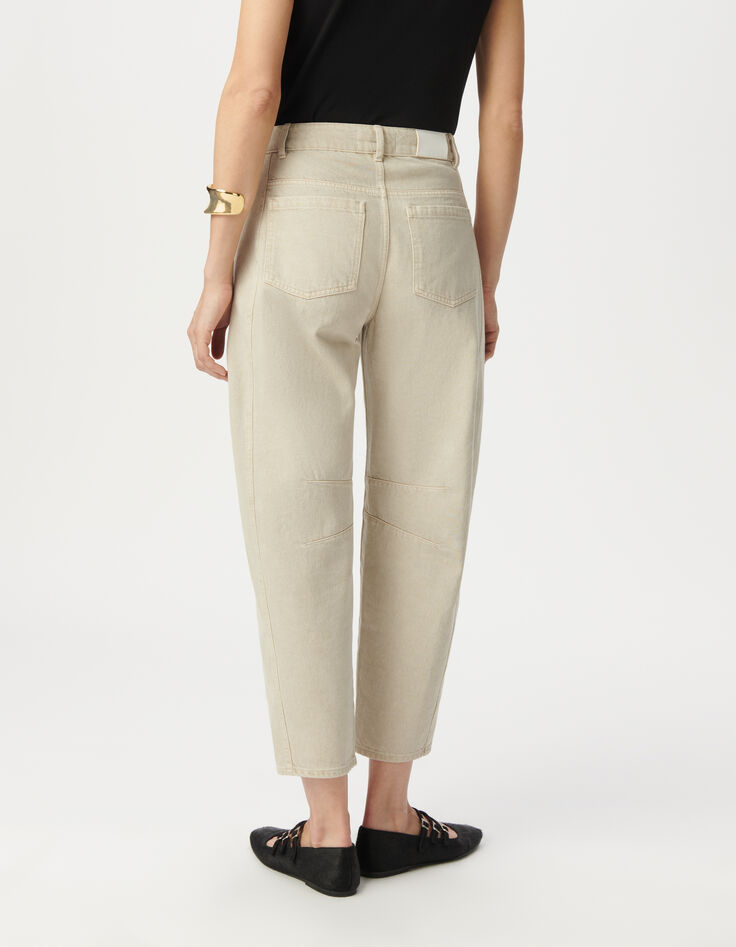 Beige Gabrielle balloon jeans for women-3 Beige Gabrielle balloon jeans for women-3