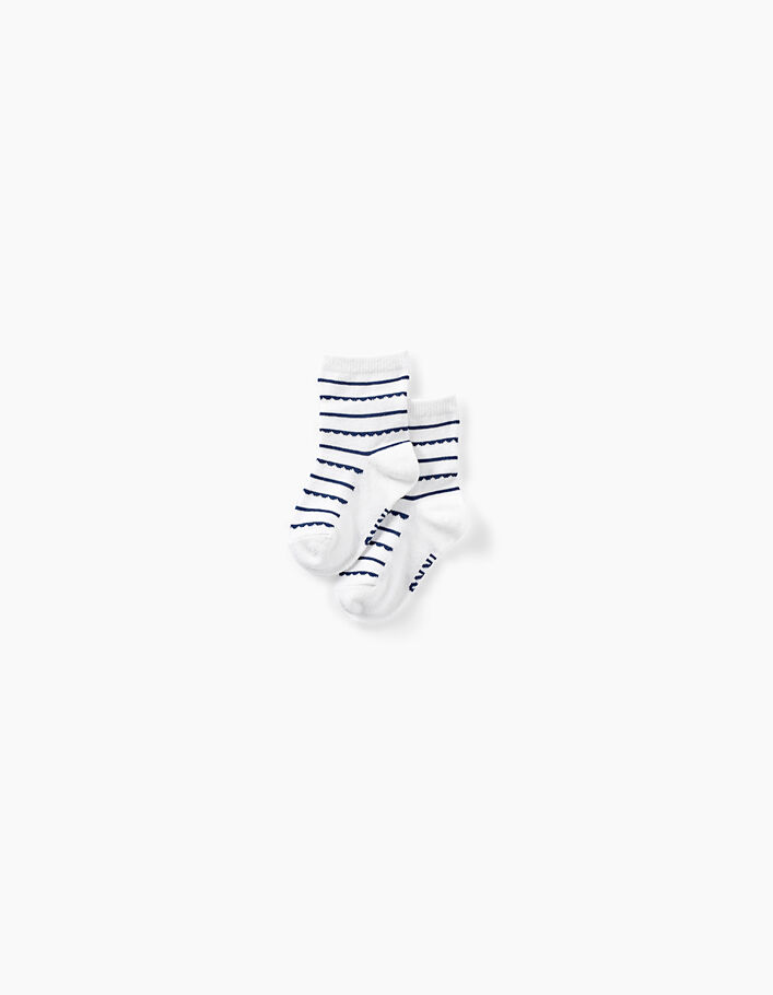 Calcetines blanco roto y navy bebé niña - IKKS