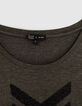 Camiseta caqui lurex con espigas lentejuelas ni&ntilde;a-2