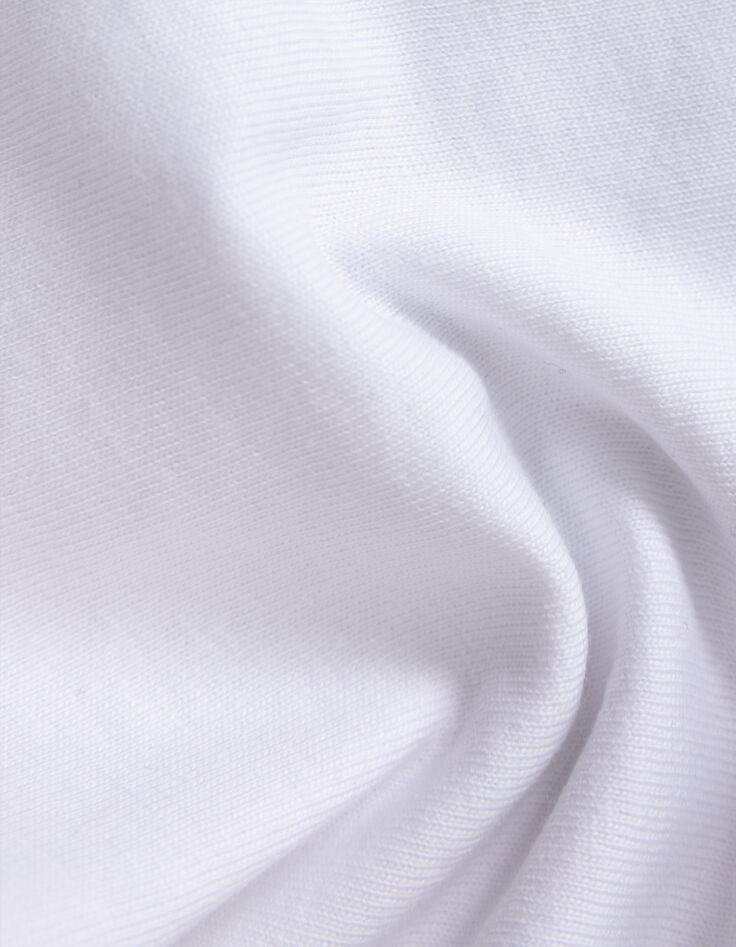 T-shirt blanc coton bio brodé IKKS marine fille-7