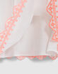Robe blanc cassé broderies ethniques fluo fille-6