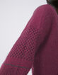 Jersey violeta punto puntadas y cadenas en mangas mujer-6