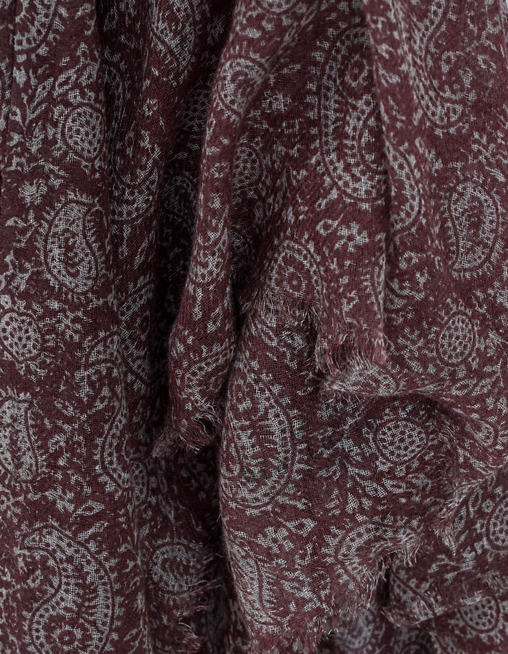 Men’s brick red Paisley print scarf-3