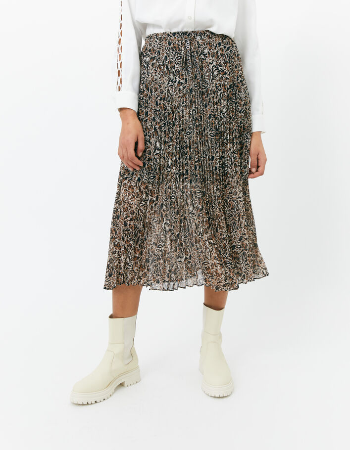 Women’s arabesque print pleated midi skirt - IKKS
