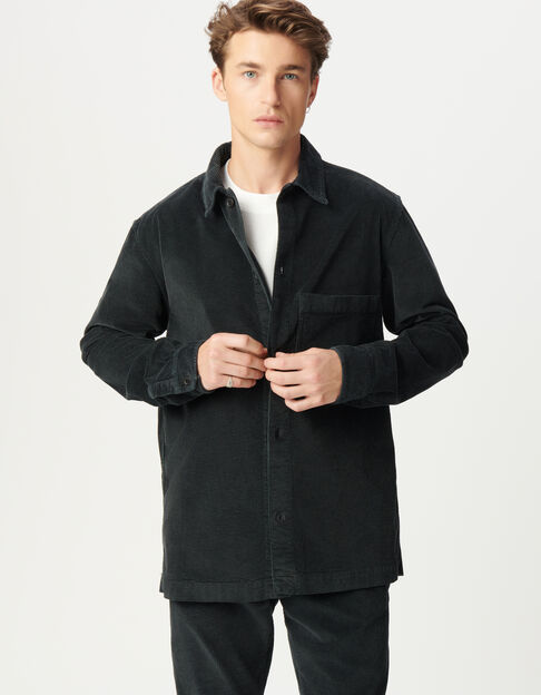 Surchemise grise velours côtelé maxi poche Homme - IKKS