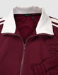 Cardigan zippé bordeaux noeuds écrus fille-7