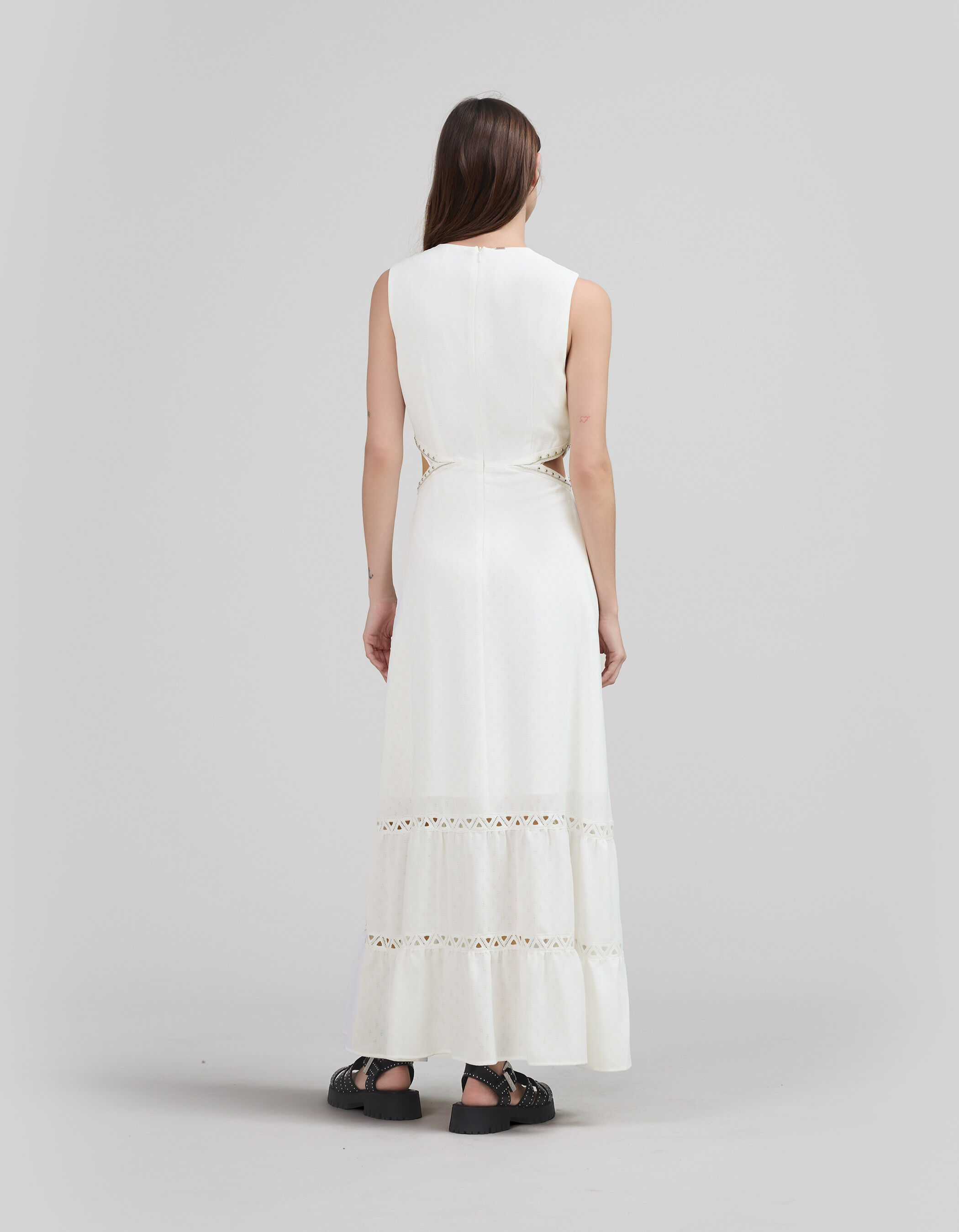 Women s recycled white long dress IKKS