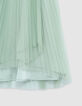 Jupe-tutu midi vert d'eau plissée asymétrique fille-5