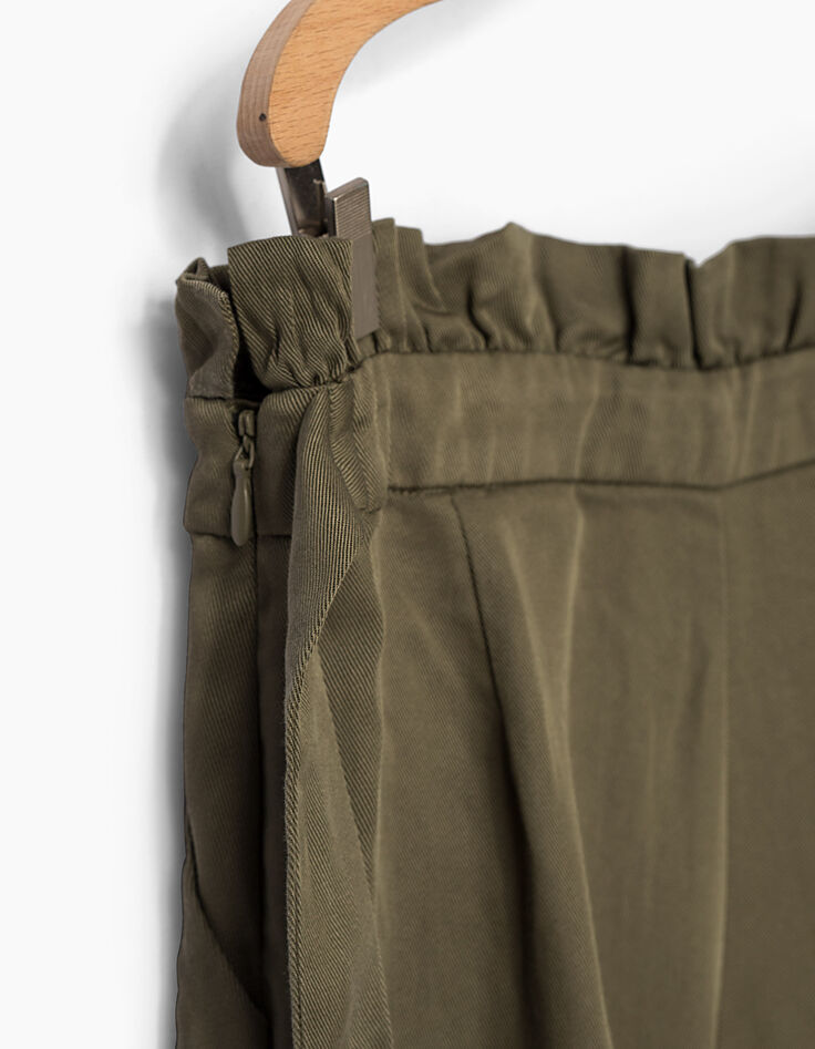 Short fluide paperbag kaki en Tencel&copy; fille-5