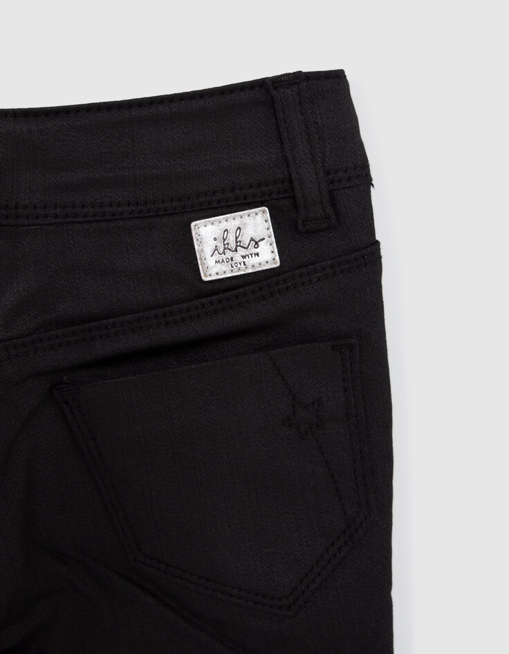 Zwarte gecoate skinny jeans meisjes-5