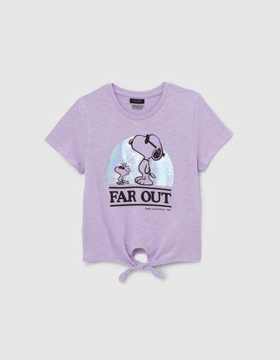 T-shirt lilas à nouer visuel SNOOPY fille - IKKS