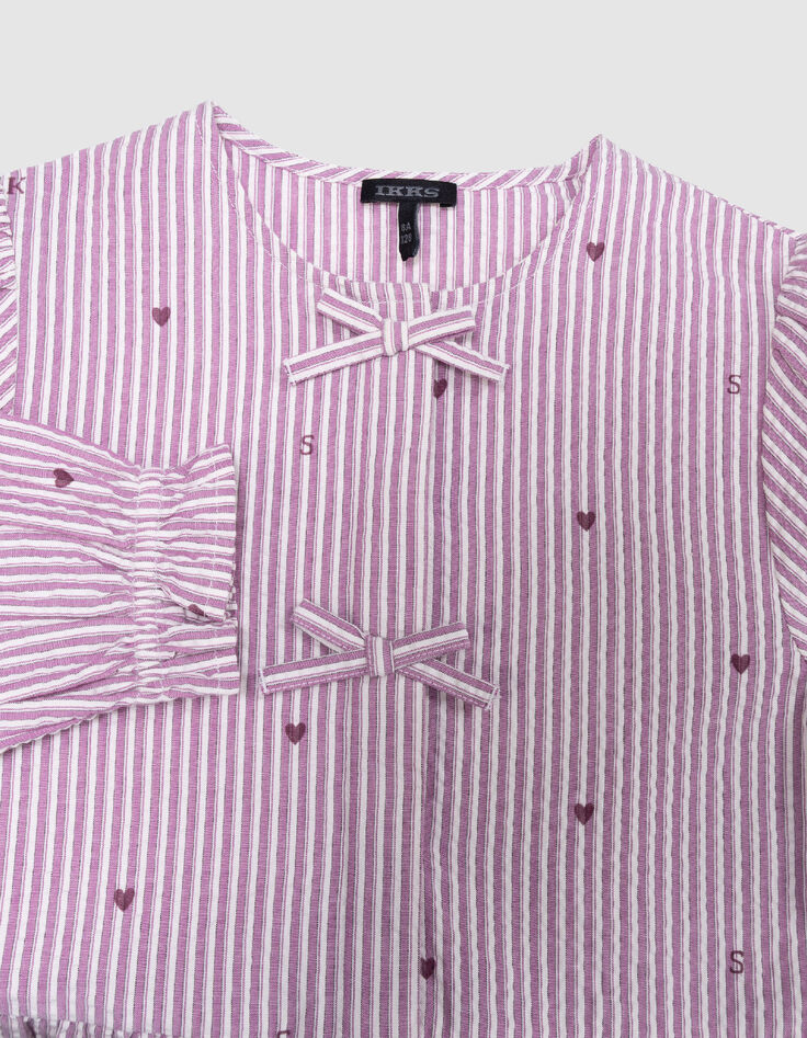 Blusa parma rayas flocadas corazones y lazos para ni&ntilde;a-2