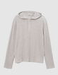 Men’s grey organic cotton waffle hooded T-shirt-6
