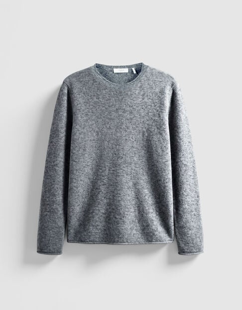 Men's Navy Long-Sleeve Sweater in Multicolored Knit - IKKS