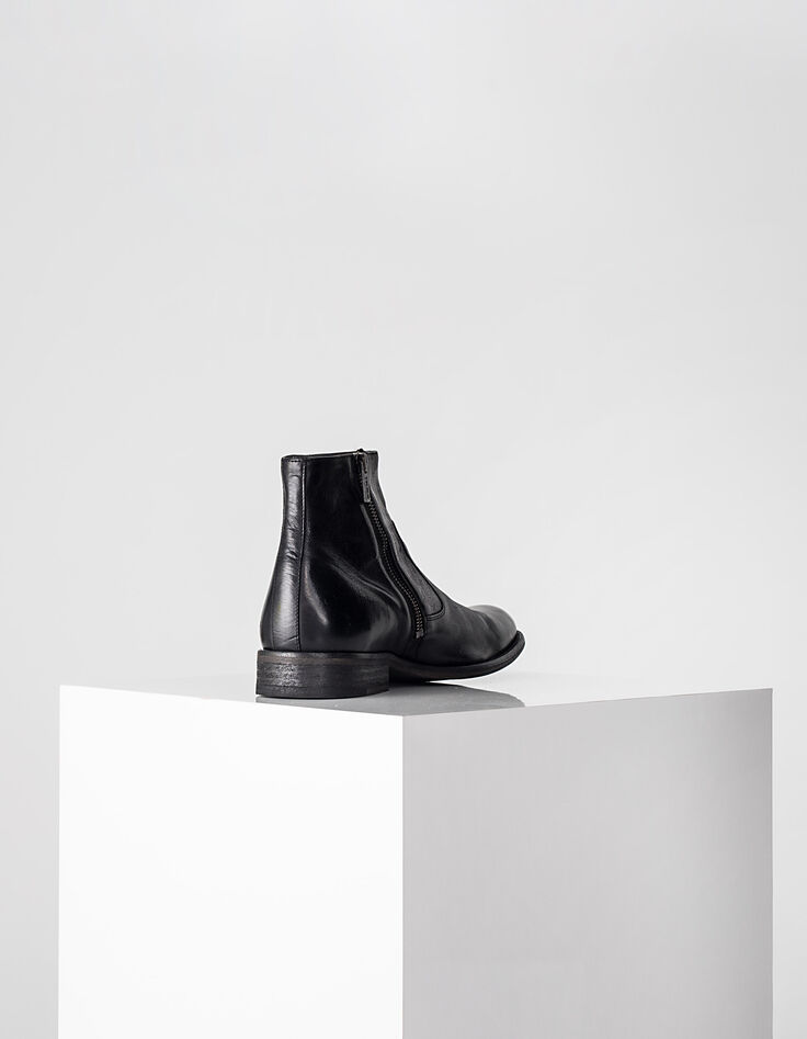 Boots noirs en cuir Homme-3