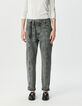 Jean battle gris ceinturé 7/8e Sélène Femme-2