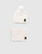 Cremewei&szlig;er M&auml;dchenstricksnood mit Lurex-6