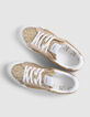 Baskets blanches cuir et paillettes dorées Femme-7