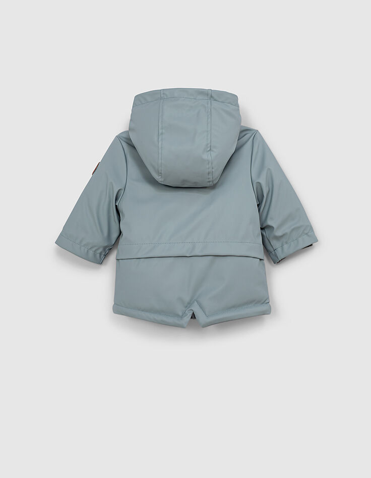 Baby boys’ mist fur-lined rubber nylon parka-5