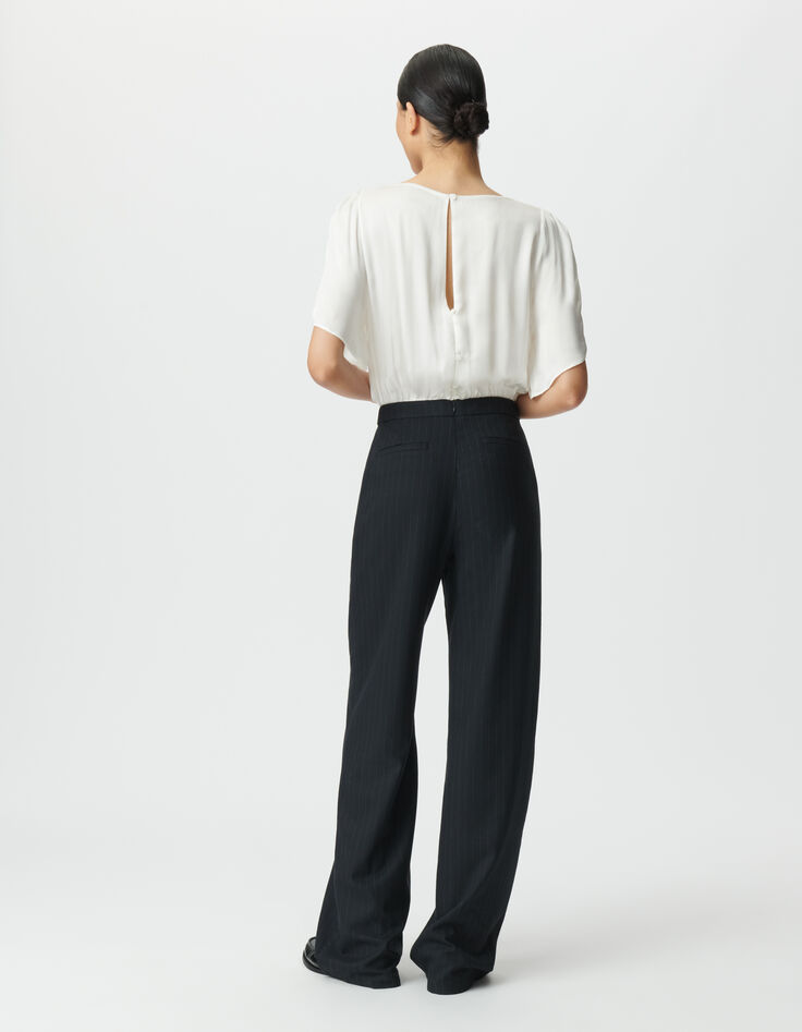 Combinaison bi-matière marine avec haut blanc Femme-3
