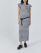 Robe longue marine à rayures esprit marinière Femme-6