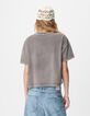 Grijs oversized t-shirt met adelaarsontwerp voor dames-3
