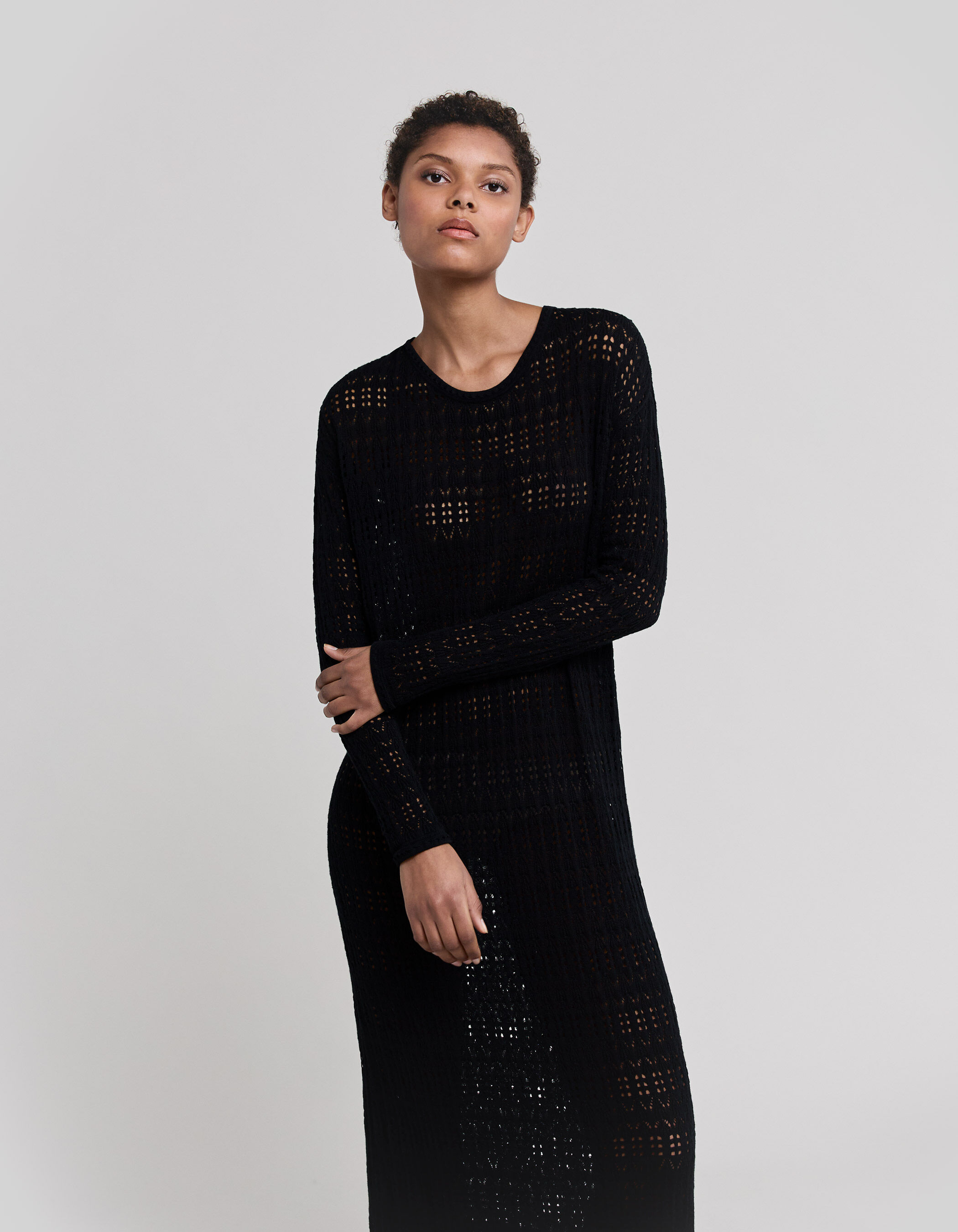 Lange tricot jurk hot sale