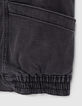 Ärmellose Mädchen-Jeansjacke in verwaschenem Schwarz-4