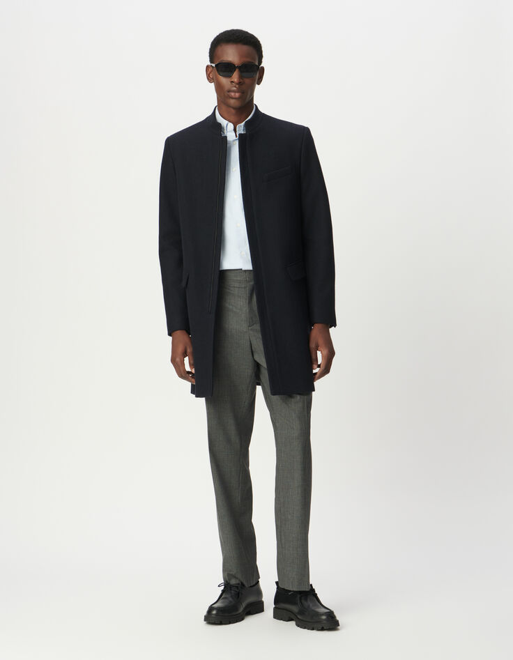 Marineblauer Herrenoffiziersmantel Rei&szlig;verschluss-1