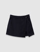 Jupe-short noire lainage fille-3