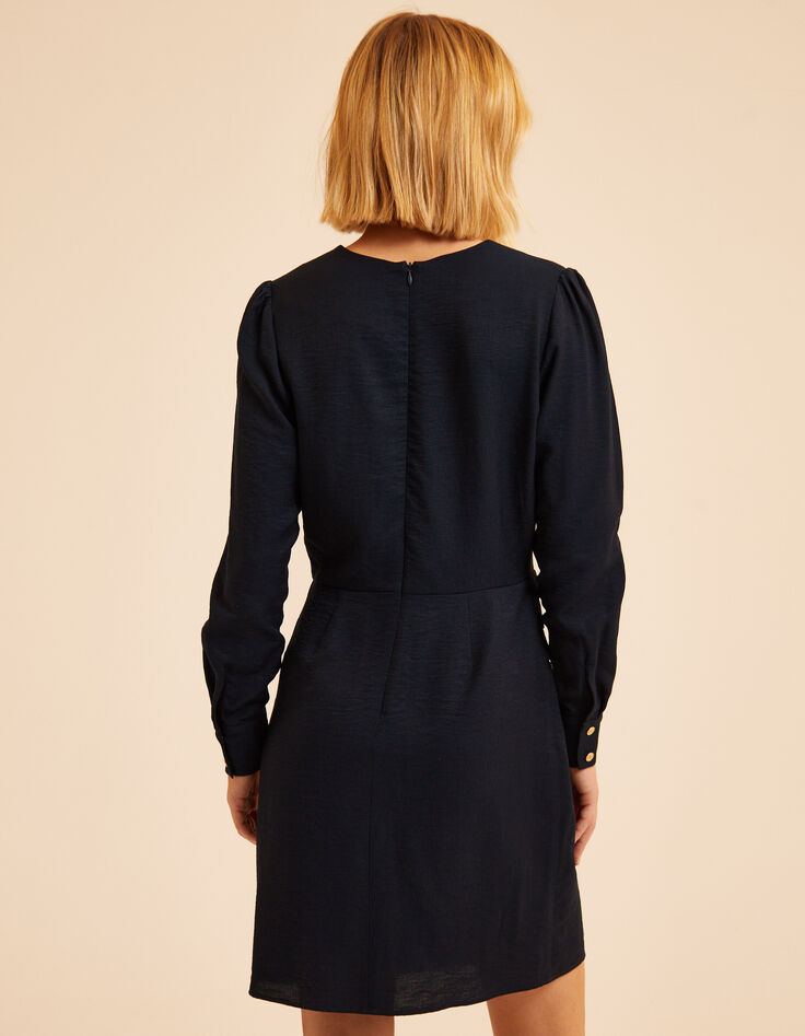 Robe marine effet drap&eacute; c&ocirc;t&eacute; I.Code-4