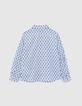 Blauw overhemd Liberty® stof koraalmotief jongens-3