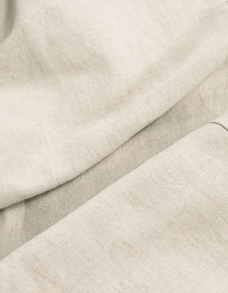 Men&rsquo;s beige cotton and linen chinos-6