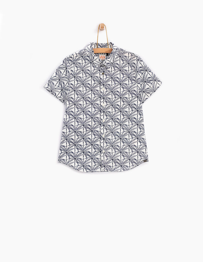 Cremeweißes Jungenhemd mit Palmenprint - IKKS