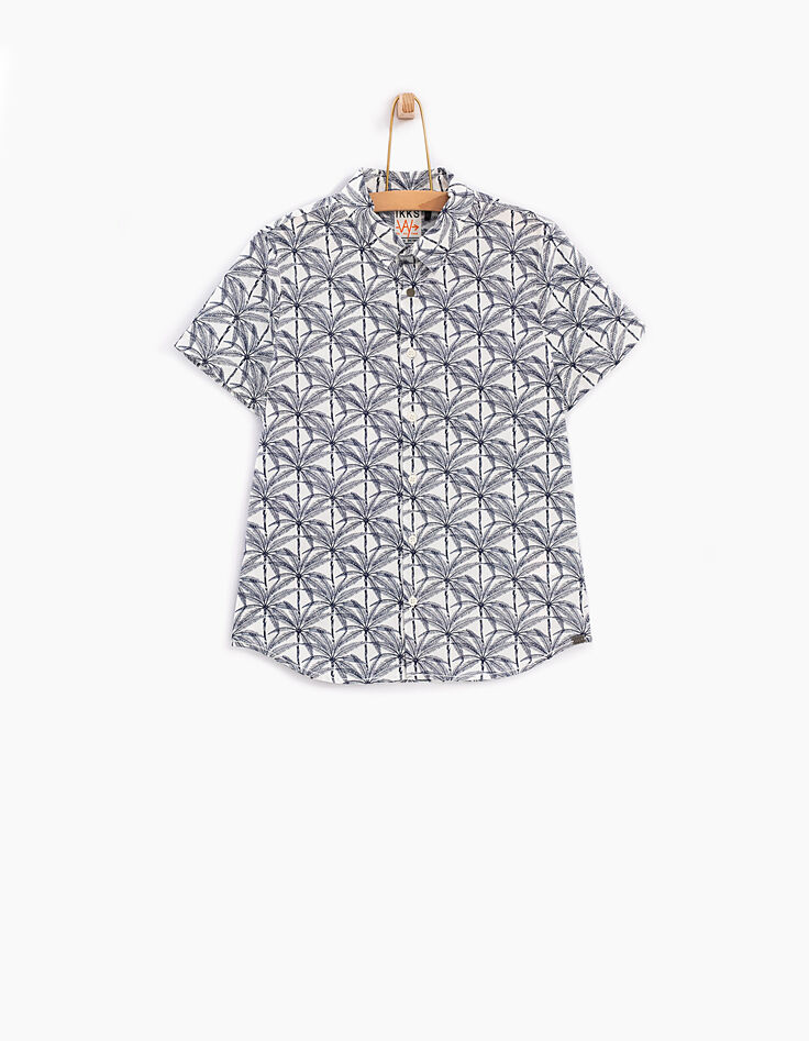 Chemise blanc cassé à imprimé palmiers garçon-2 Chemise blanc cassé à imprimé palmiers garçon-2