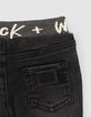 Baby boys’ used black jeans + letter waistband-7