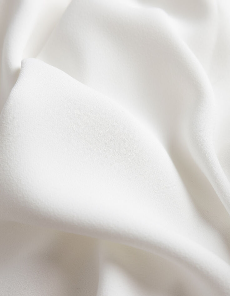 Women's long-sleeved white openwork shirt-10