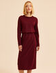 Robe longue bordeaux molleton monogramme I.Code-3