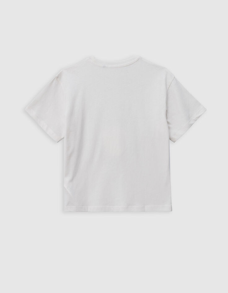T-shirt écru coton bio tigre-masque lenticulaire garçon-5