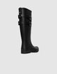 Botas de agua negras suela dentada mujer-3
