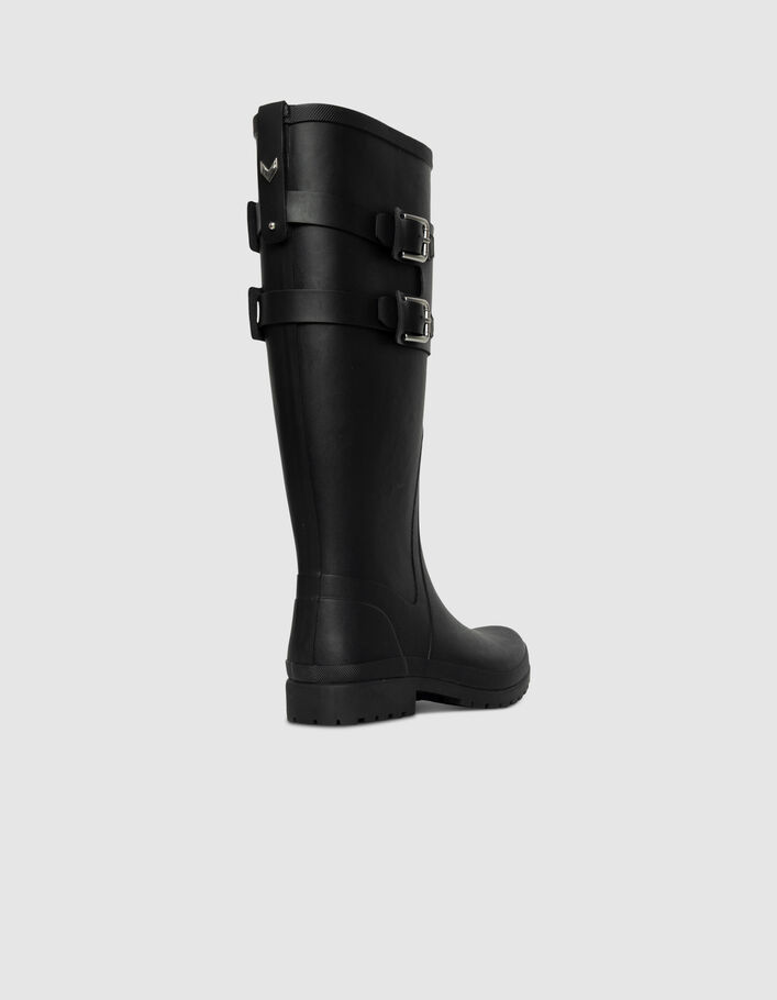 Bottes de pluie noires semelles crantées Femme IKKS