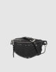 Women’s black leather fringed 1440 Belt Pocket bag-2